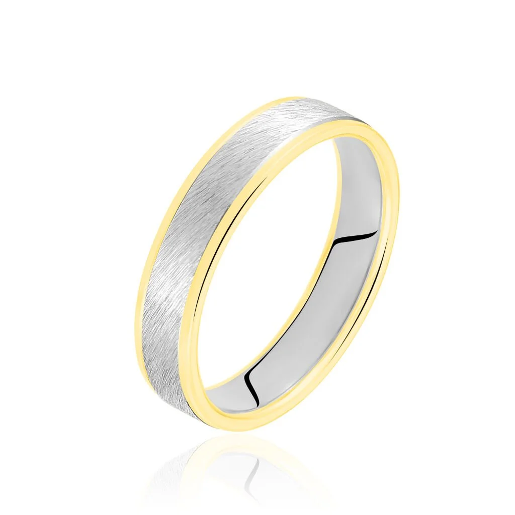 Histoire D'Or Alliance Viane Ruban Plat Or Bicolore