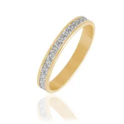 Histoire D'Or Alliance Laura Ruban Plat Or Bicolore