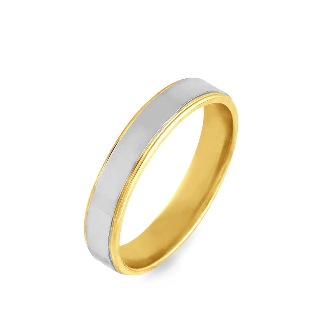 Histoire D'Or Alliance Beatrice Ruban Plat Or Bicolore