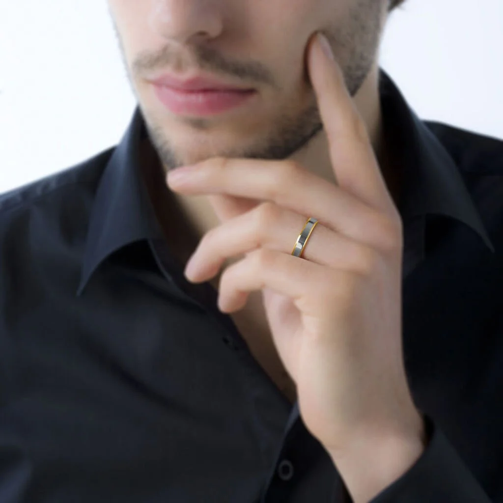 Histoire D'Or Alliance Beatrice Ruban Plat Or Bicolore – Image 4