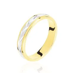 Histoire D'Or Alliance Effet Epi Mat Or Bicolore