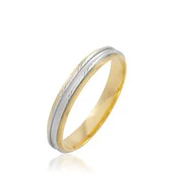 Histoire D'Or Alliance Nolvenn Ruban Plat Or Bicolore