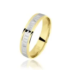 Histoire D'Or Alliance Romaine Ruban Plat Or Bicolore