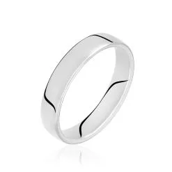 Histoire D'Or Alliance Gontran Ruban Bombé Or Blanc