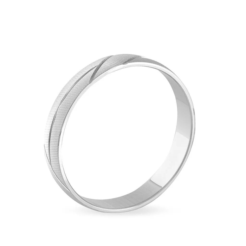 Histoire D'Or Alliance Mercure Ruban Plat Or Blanc – Image 2