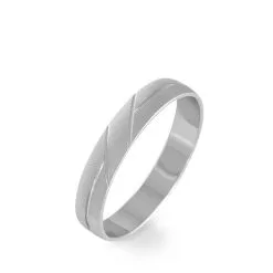 Histoire D'Or Alliance Mercure Ruban Plat Or Blanc