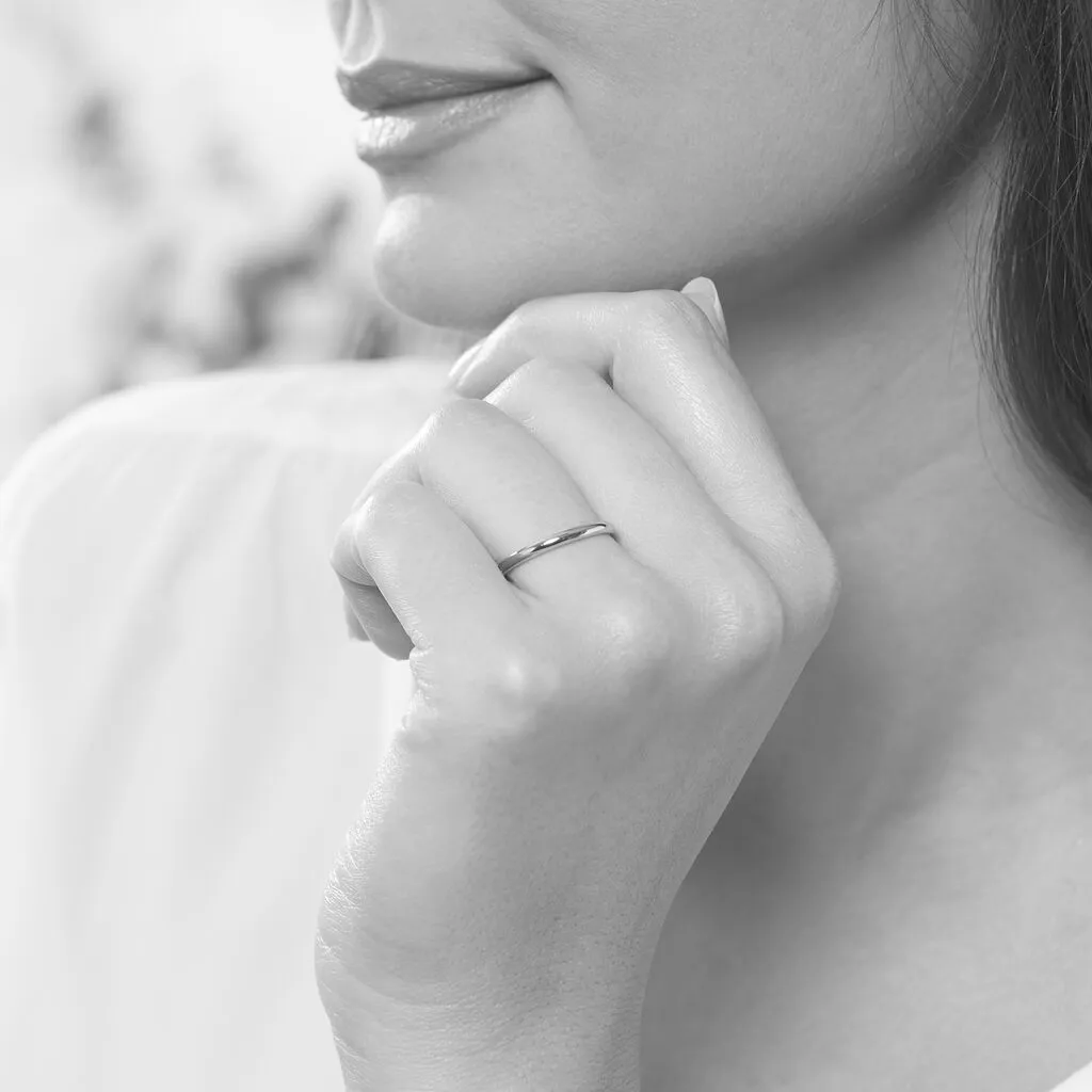 Histoire D'Or Alliance Aphrodite Demi Jonc Bombe Or Blanc – Image 5