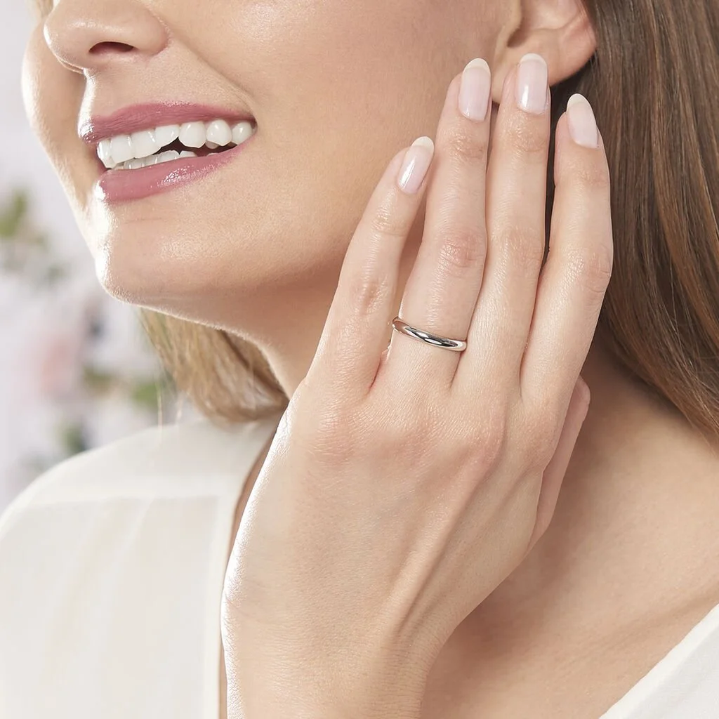 Histoire D'Or Alliance Aphrodite Demi Jonc Bombe Or Blanc – Image 4