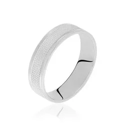 Histoire D'Or Alliance Eole Fantaisie Ruban Plat Or Blanc