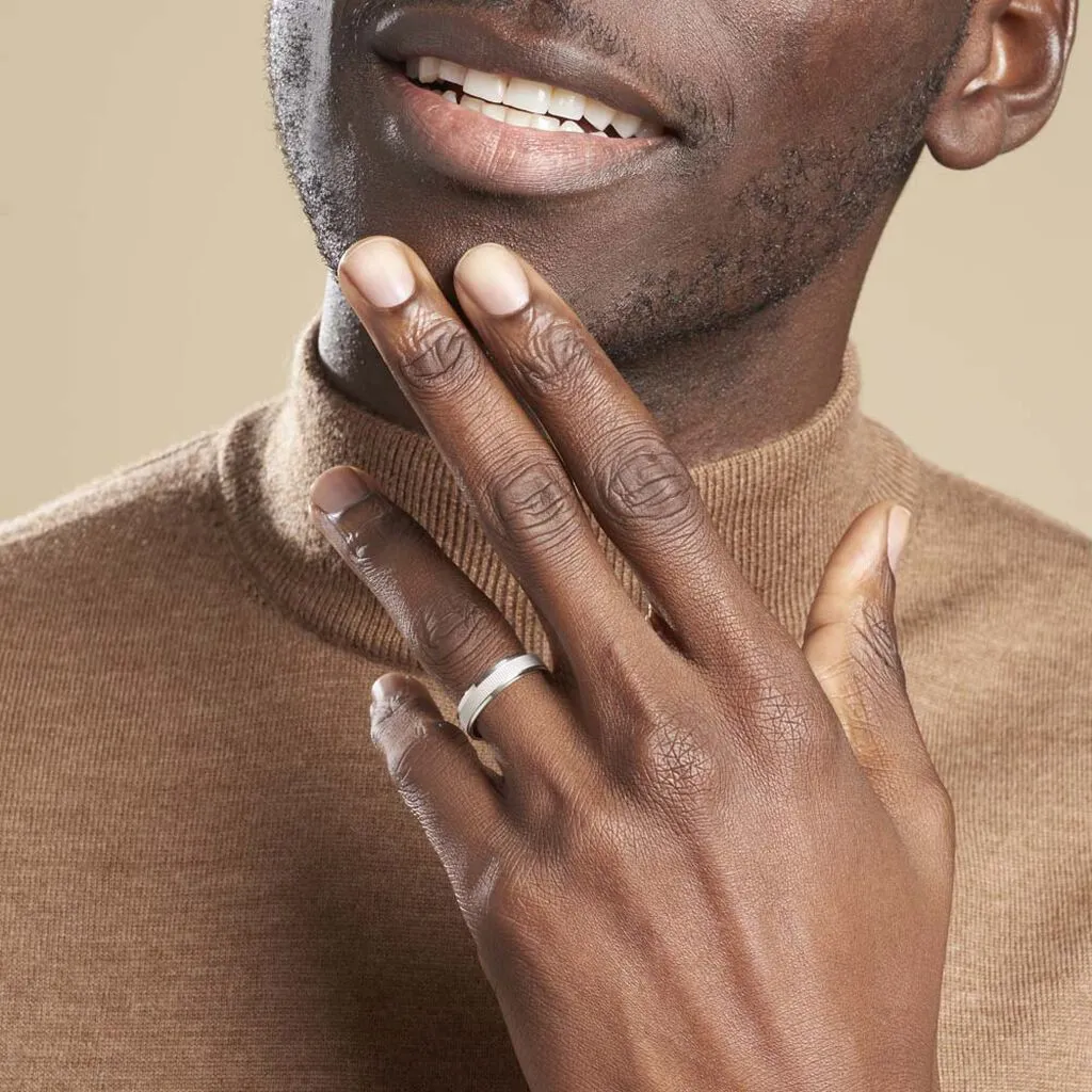 Histoire D'Or Alliance Eole Fantaisie Ruban Plat Or Blanc – Image 6