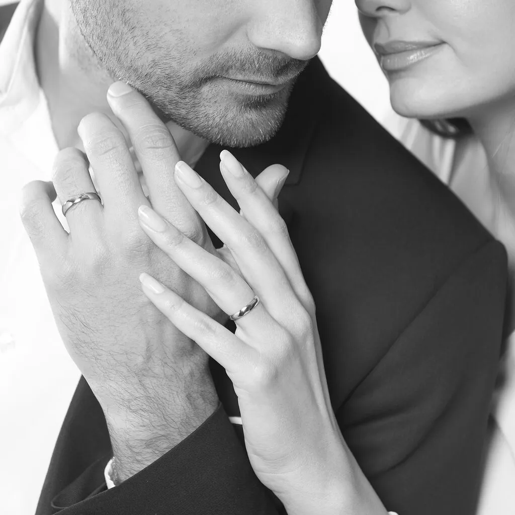 Histoire D'Or Alliance Meredithe Demi Jonc Classique Or Blanc – Image 5