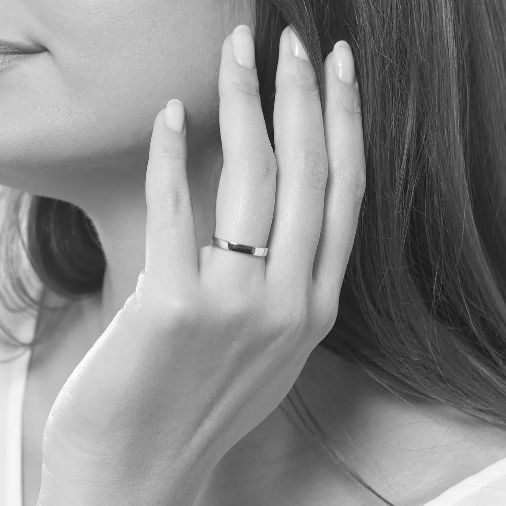 Histoire D'Or Alliance Julie Ruban Classique Or Blanc – Image 5