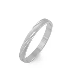 Histoire D'Or Alliance Eros Brossee Ruban Plat Or Blanc