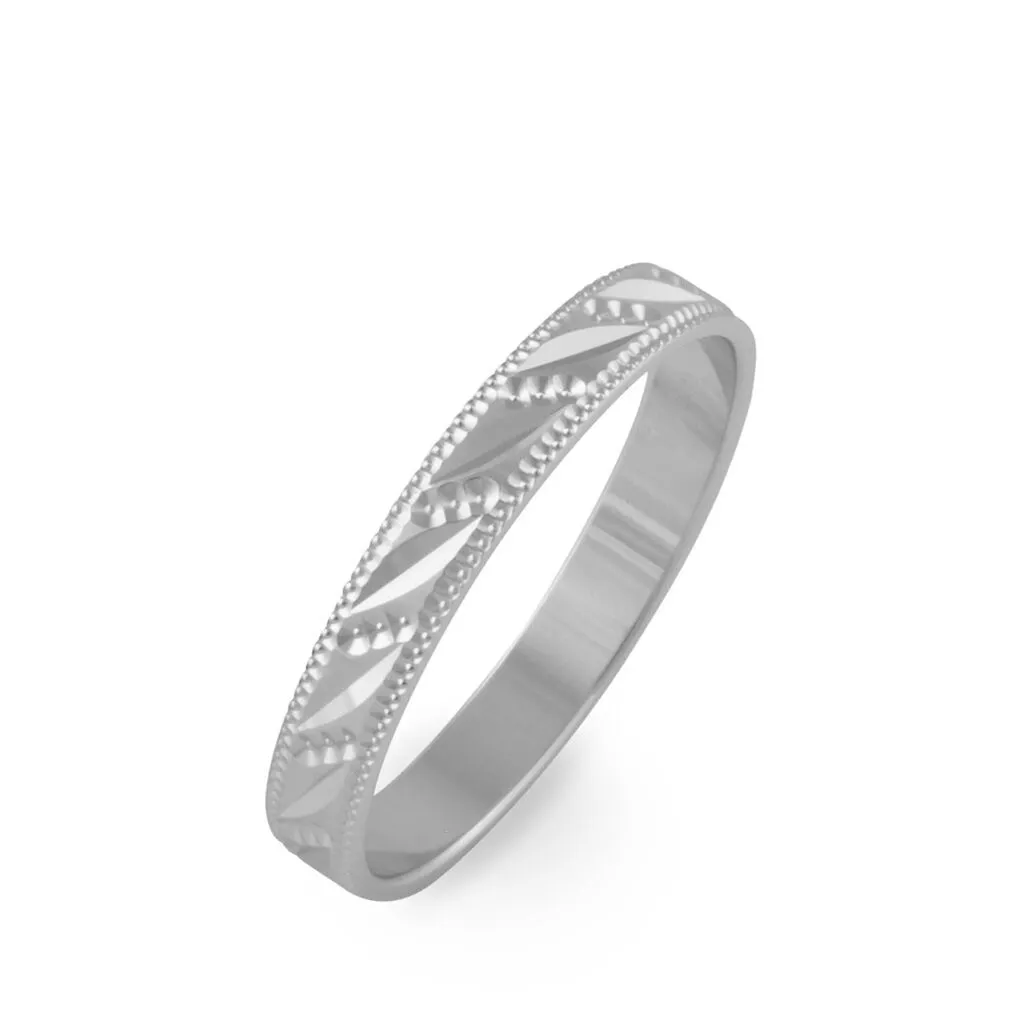 Histoire D'Or Alliance Eucleia Fantaisie Ruban Plat Or Blanc