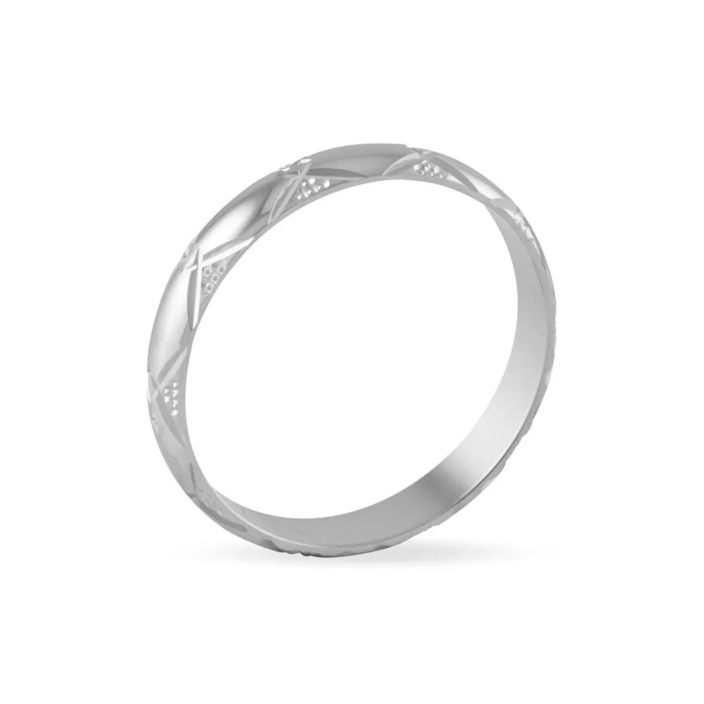 Histoire D'Or Alliance Harmonie Demi Jonc Classique Or Blanc – Image 2