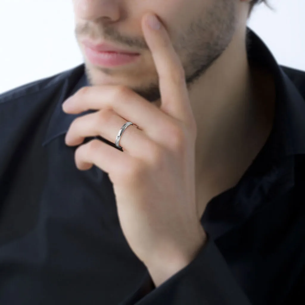 Histoire D'Or Alliance Hercule Striee Demi Jonc Classique Or Blanc – Image 4