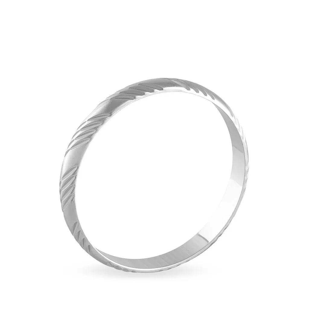 Histoire D'Or Alliance Hercule Striee Demi Jonc Classique Or Blanc – Image 2