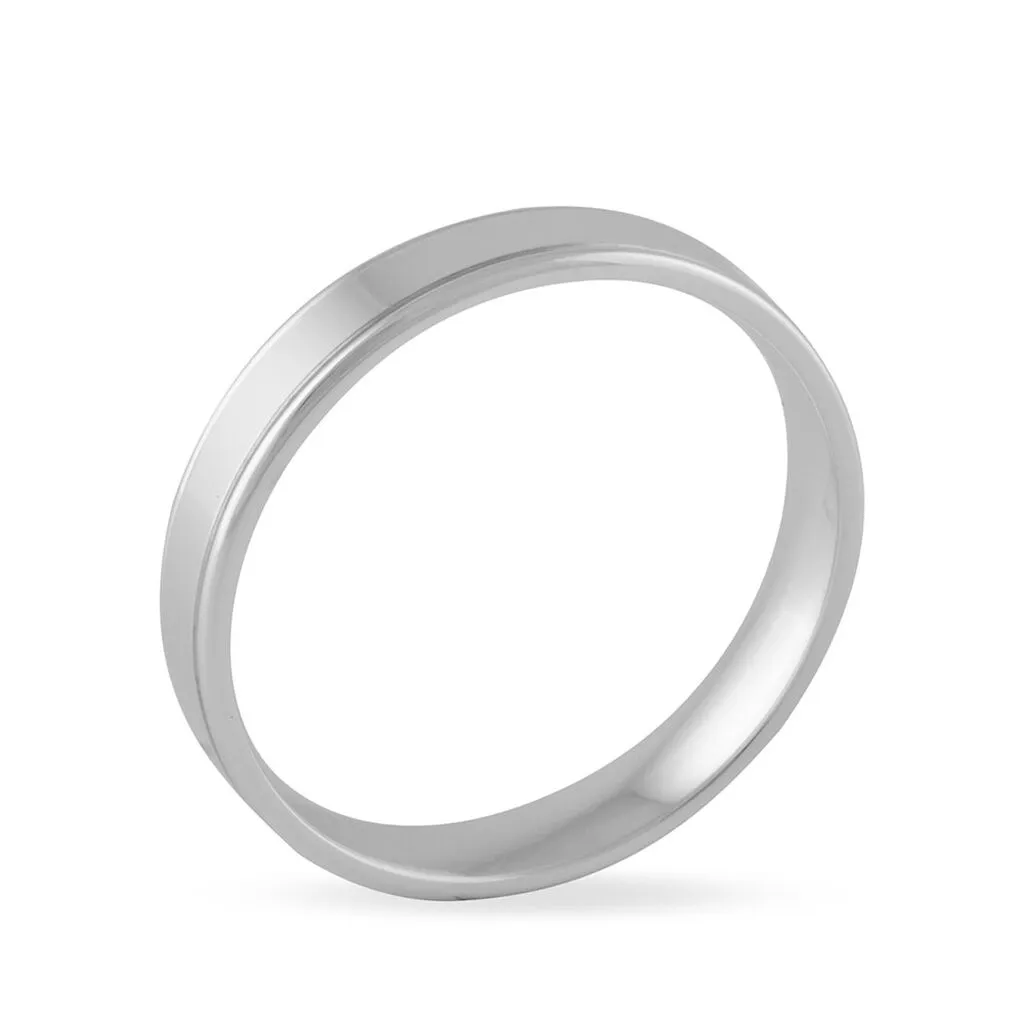 Histoire D'Or Alliance Beatrice Ruban Plat Or Blanc – Image 2