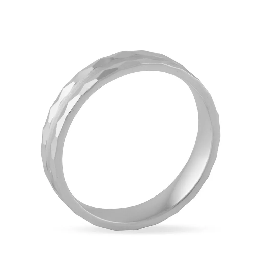 Histoire D'Or Alliance Shadene Ruban Plat Or Blanc – Image 2