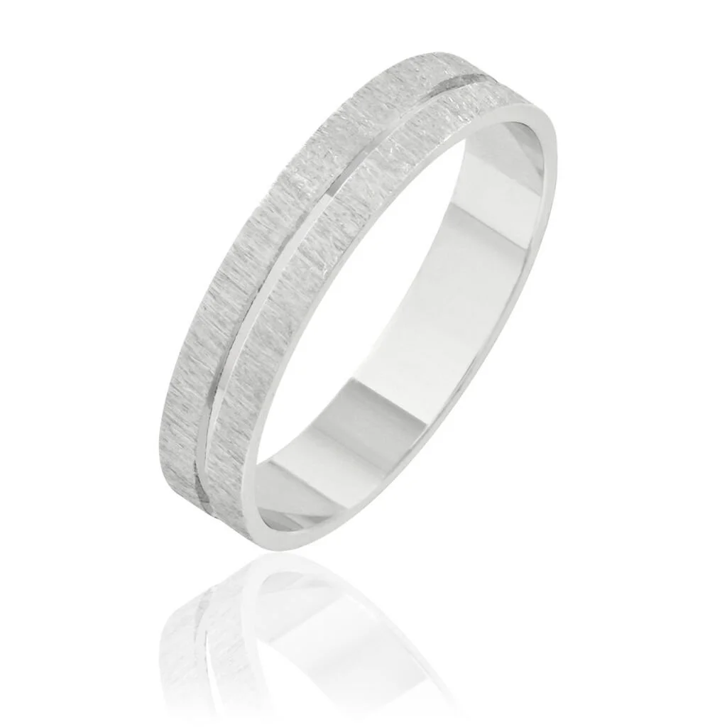 Histoire D'Or Alliance Ouranos Mat Et Brillant Ruban Plat Or Blanc