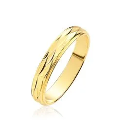 Histoire D'Or Alliance Hemera Facetee Ruban Plat Or Jaune