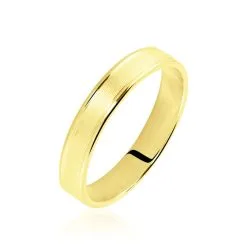 Histoire D'Or Alliance Zeus Ruban Plat Or Jaune