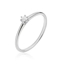 Histoire D'Or Bague Solitaire Liseline Or Blanc Diamant