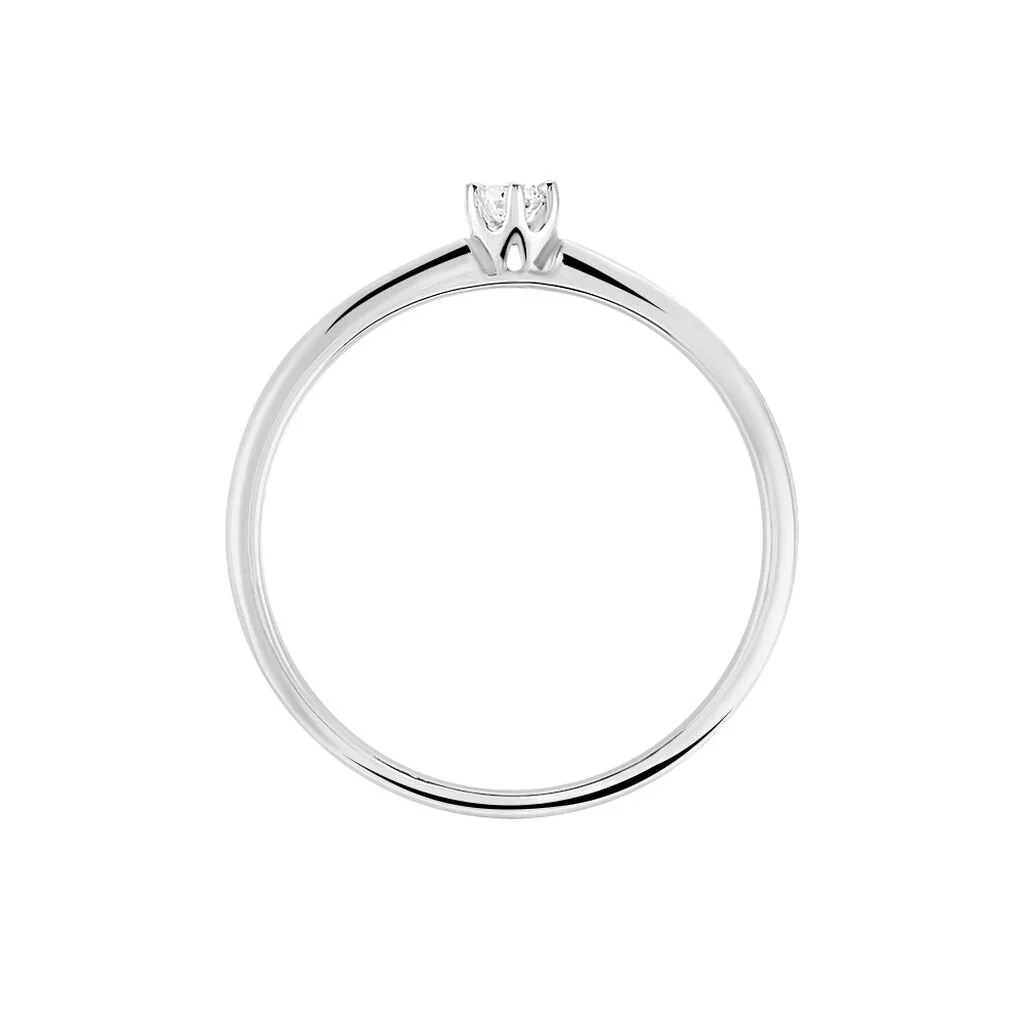 Histoire D'Or Bague Solitaire Liseline Or Blanc Diamant – Image 3