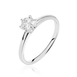 Histoire D'Or Bague Solitaire Guenolee Or Blanc Diamant