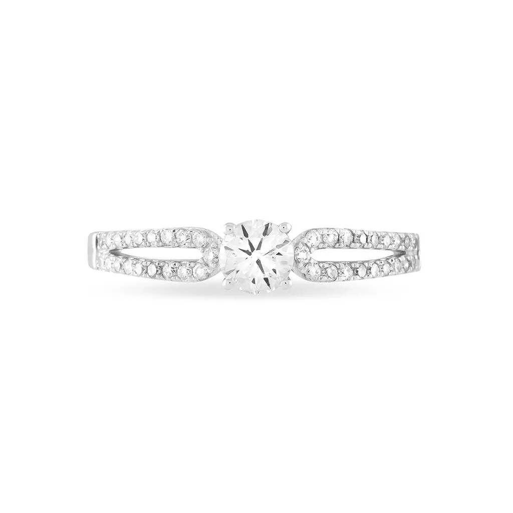 Histoire D'Or Bague Solitaire Katalina Or Blanc Diamant – Image 2
