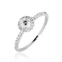 Histoire D'Or Bague Solitaire Lena Or Blanc Diamant
