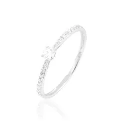Histoire D'Or Bague Solitaire Laetitia Or Blanc Diamant