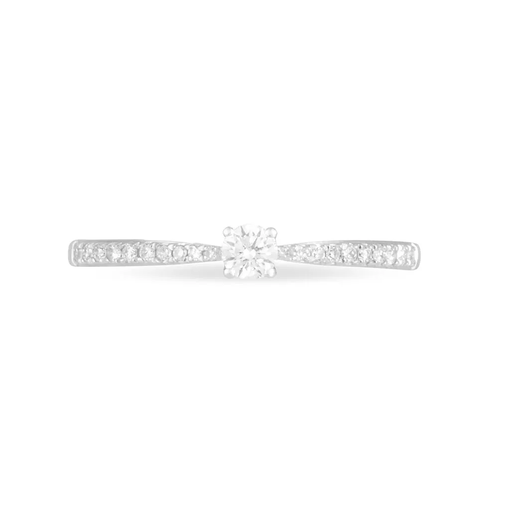 Histoire D'Or Bague Solitaire Laetitia Or Blanc Diamant – Image 2