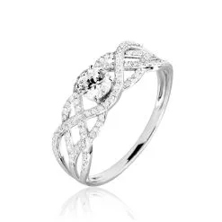Histoire D'Or Bague Solitaire Liora Or Blanc Diamant