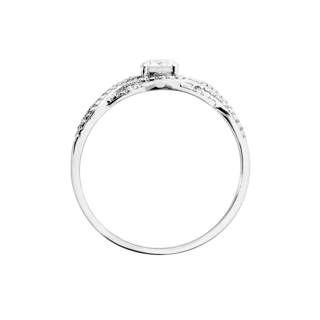 Histoire D'Or Bague Solitaire Liora Or Blanc Diamant – Image 3