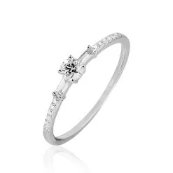 Histoire D'Or Bague Solitaire Nina Or Blanc Diamant