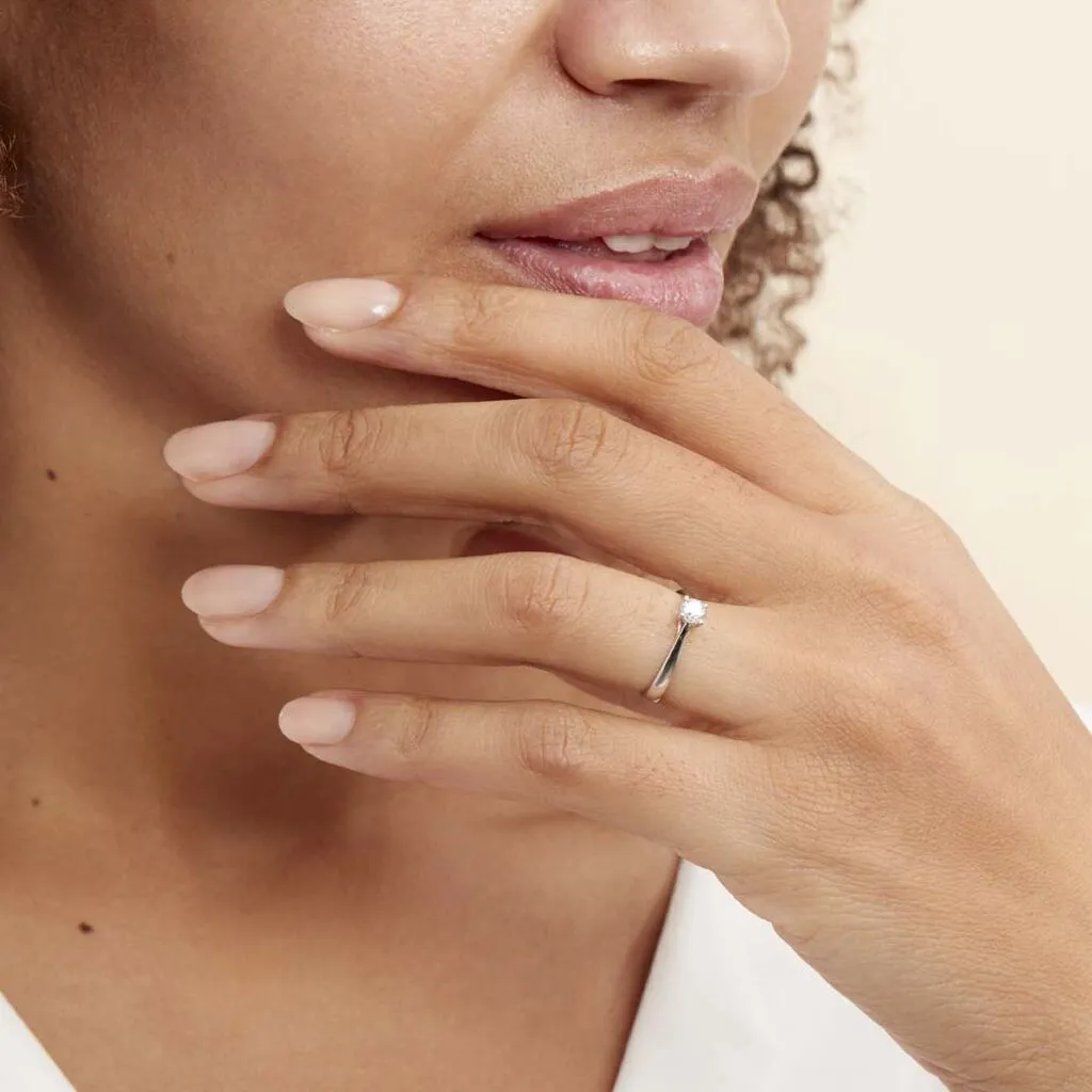 Histoire D'Or Bague Solitaire Victoria Or Blanc Diamant – Image 4