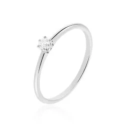 Histoire D'Or Bague Solitaire Samantha Or Blanc Diamant