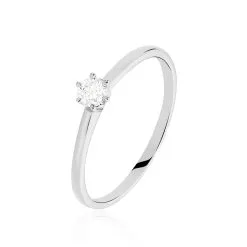 Histoire D'Or Bague Solitaire Samantha Or Blanc Diamant