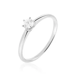 Histoire D'Or Bague Solitaire Samantha Or Blanc Diamant