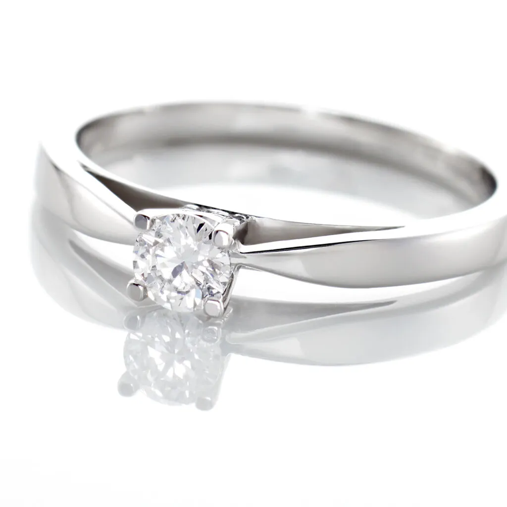 Histoire D'Or Bague Solitaire Celina Or Blanc Diamant – Image 4