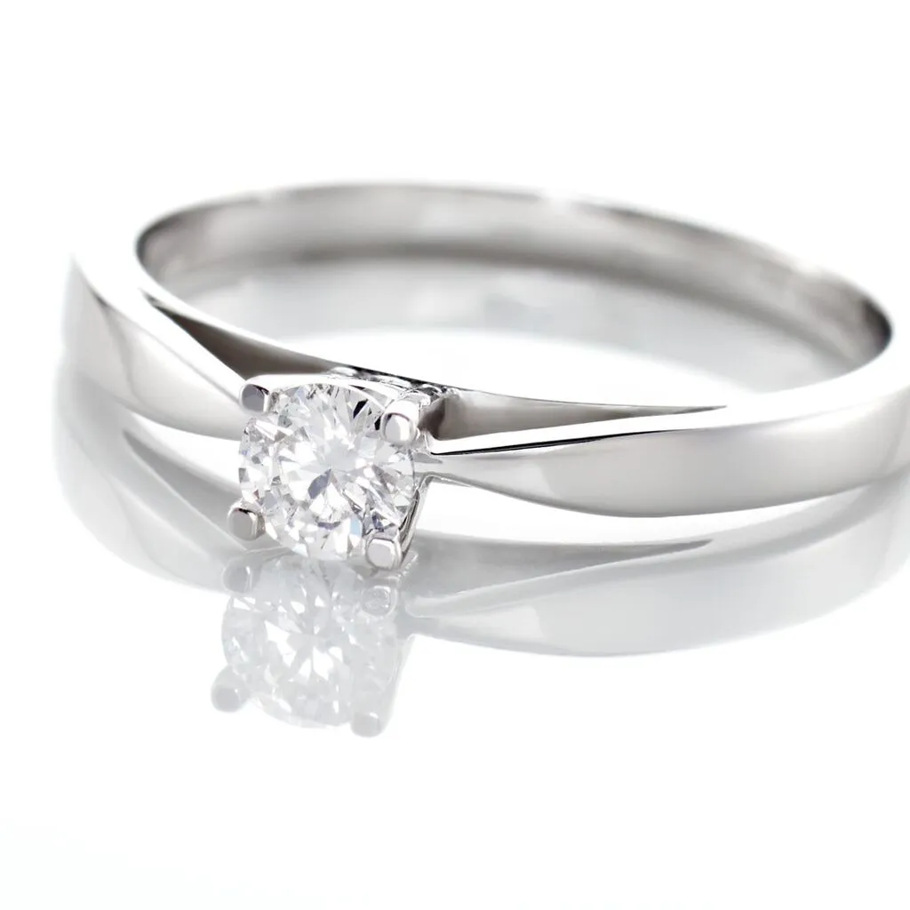 Histoire D'Or Bague Solitaire Celina Or Blanc Diamant – Image 7