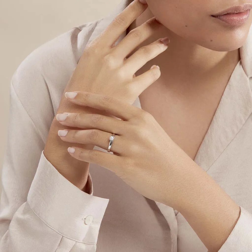 Histoire D'Or Bague Solitaire Celina Or Blanc Diamant – Image 5