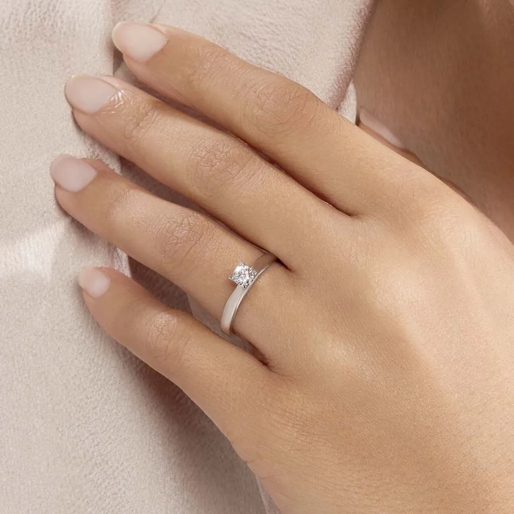 Histoire D'Or Bague Solitaire Celina Or Blanc Diamant – Image 6