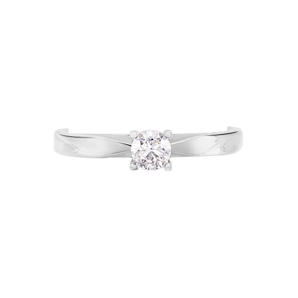 Histoire D'Or Bague Solitaire Celina Or Blanc Diamant – Image 2