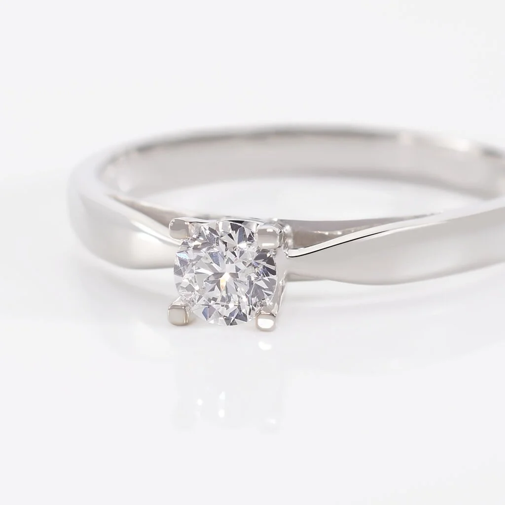 Histoire D'Or Bague Solitaire Celina Or Blanc Diamant – Image 4