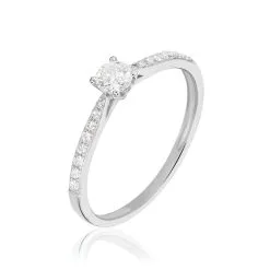 Histoire D'Or Bague Solitaire Laetitia Or Blanc Diamant