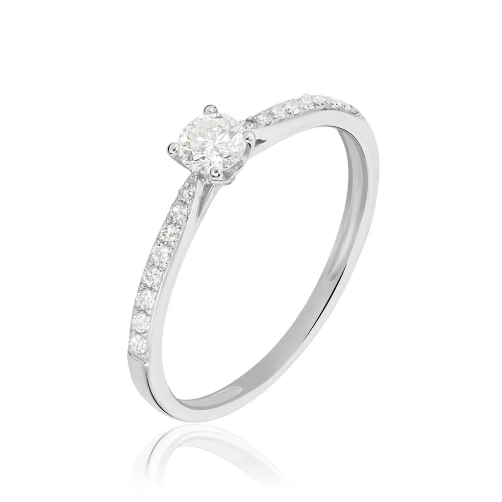 Histoire D'Or Bague Solitaire Laetitia Or Blanc Diamant