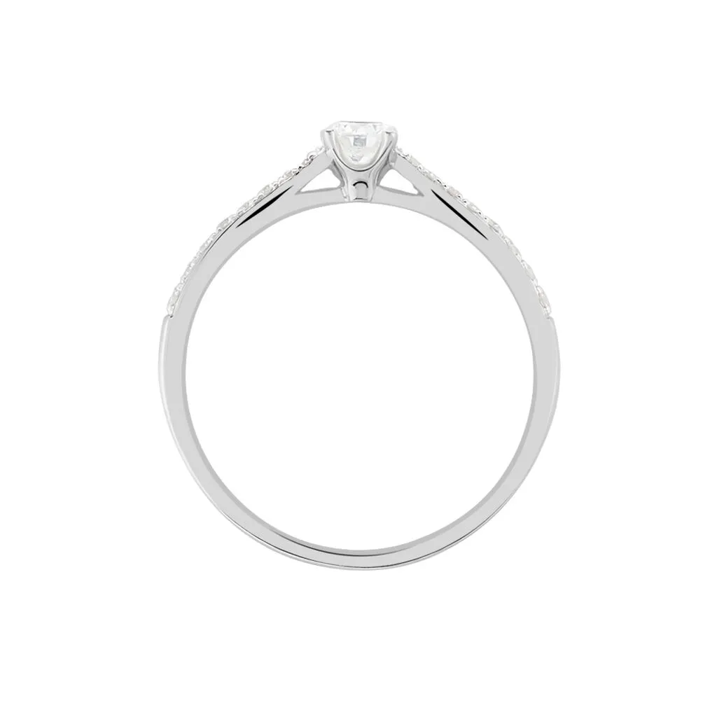 Histoire D'Or Bague Solitaire Laetitia Or Blanc Diamant – Image 3
