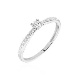 Histoire D'Or Bague Solitaire Laetitia Or Blanc Diamant